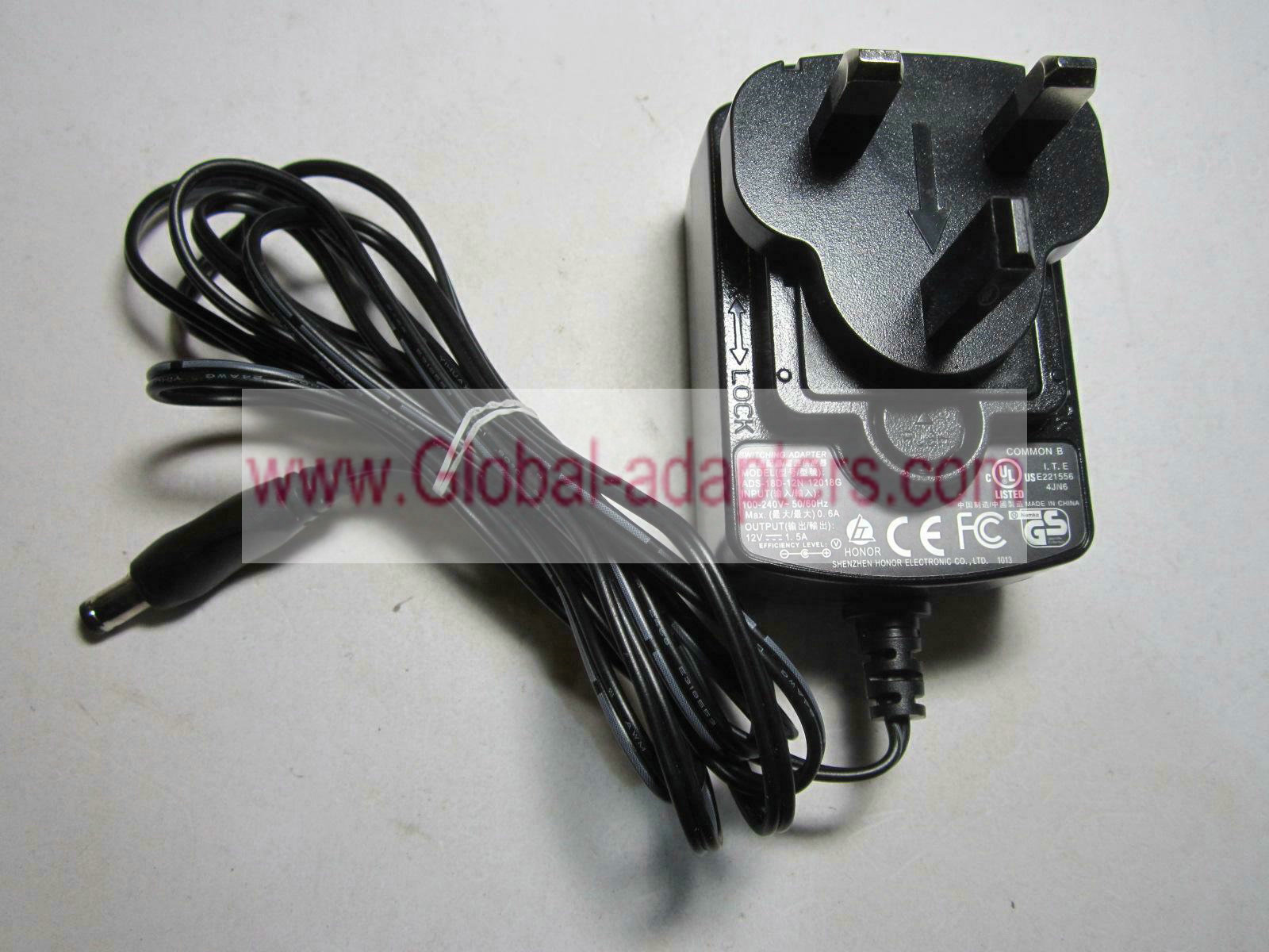 NEW 12V 1.5A AC/DC Adaptor Charger For DYS182-120150-10746H Power Supply UK plug - Click Image to Close